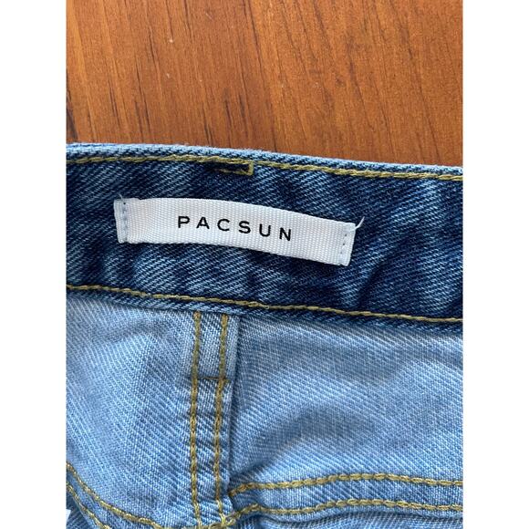 Pacsun Womens Jeans All Cotton 90's Boyfriend Size 24 Two Toned Straight Flaw - Picture 3 of 13
